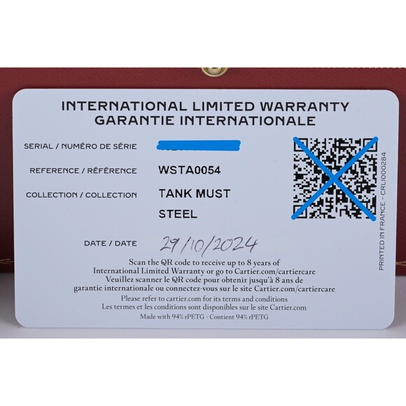 2024 Cartier Tank Must Large WSTA0054 Red Burgundy 26mm Men's Watch Full Set - Picture 3 of 11